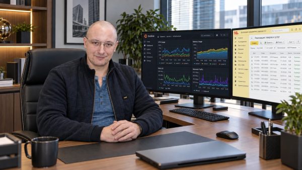 Арсений Кузнецов за рабочим местом